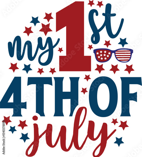 My first 4th of july design isolated on transparent background