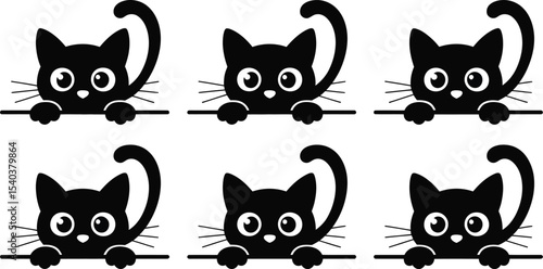 Collection of six stylized blue and white ocean wave illustrations on a white background art design