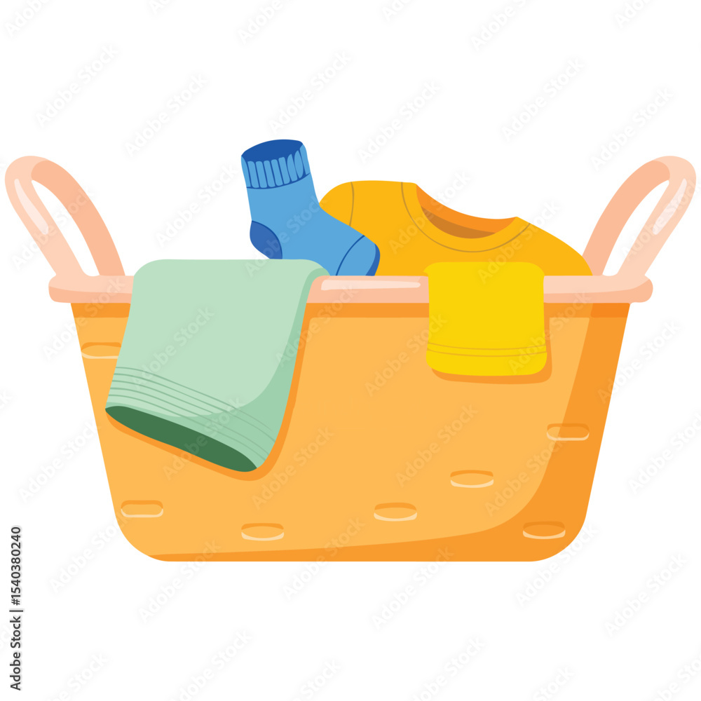 Obraz premium Basket dirty laundry household vector isolated white background