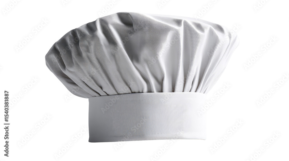Chef's Hat: A close-up studio shot of a classic chef's hat, pristine and symbolic of culinary excellence, invites viewers into the world of professional cooking and gastronomy. Chef's Hat: A close-up studio shot of a classic chef's hat, pristine and symbolic of culinary excellence, invites viewers into the world of professional cooking and gastronomy.