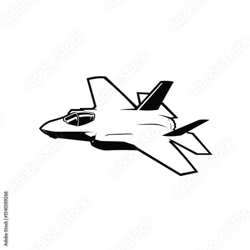 5th generation fighter jet vector illustration isolated