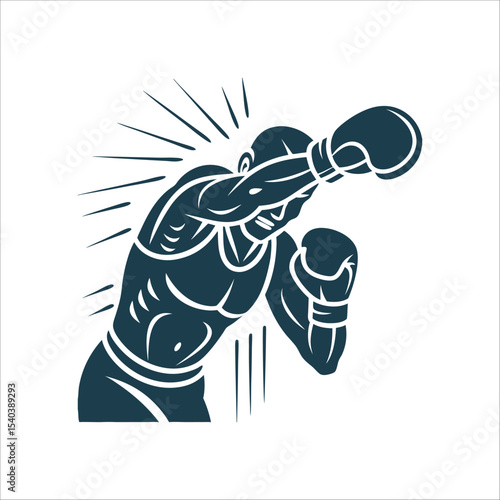 Boxer Delivering a Powerful Knockout Punch Illustration Knockout Punch A finishing blow in motion