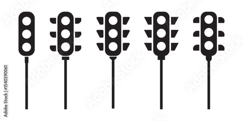Traffic lights icon. Road signal light. Street control and direction