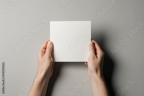 Hands Holding Square Paper Mockup