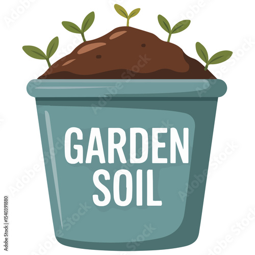 Farming soil bag cartoon vector isolated white background
