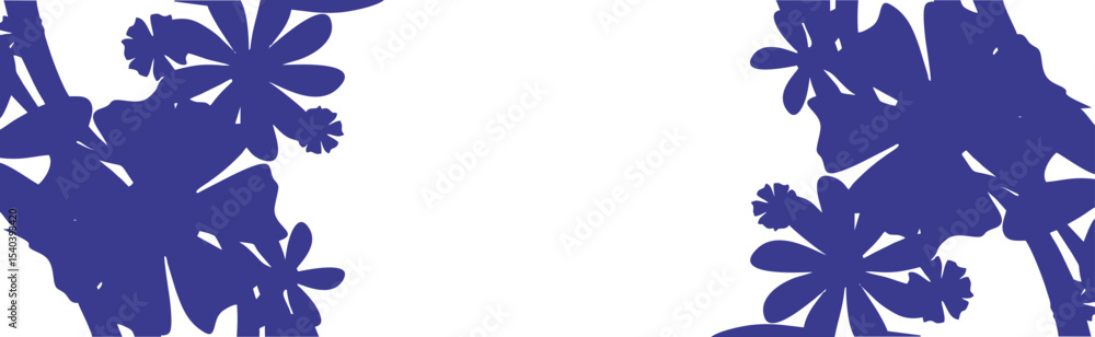 Fototapeta premium Elegant Blue Floral Border Design Simple, Versatile Vector Graphic