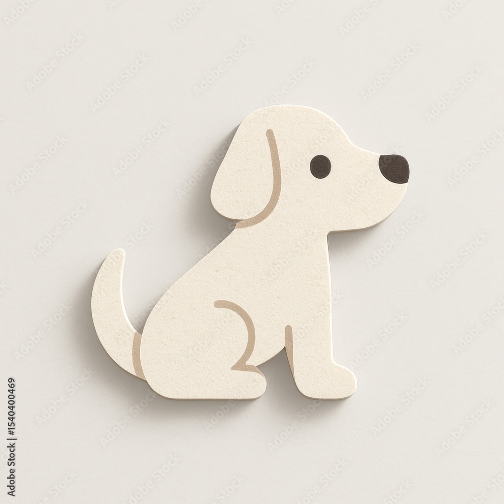 Obraz premium Cute minimalist cartoon dog
