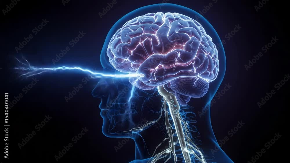 Human Brain with Neural Connections and Energy Flow Human Brain with Neural Connections and Energy Flow