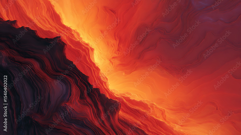Fototapeta premium Abstract orange and red lava background texture design wallpaper digital art illustration canvas print