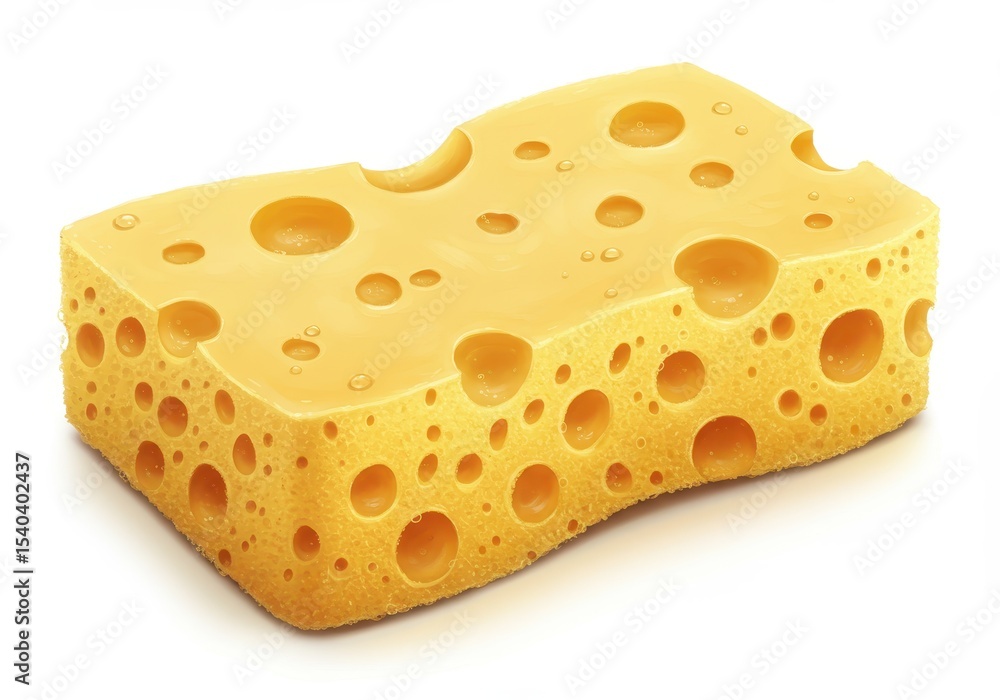Block of yellow cheese with holes on a white background, food concept Block of yellow cheese with holes on a white background, food concept