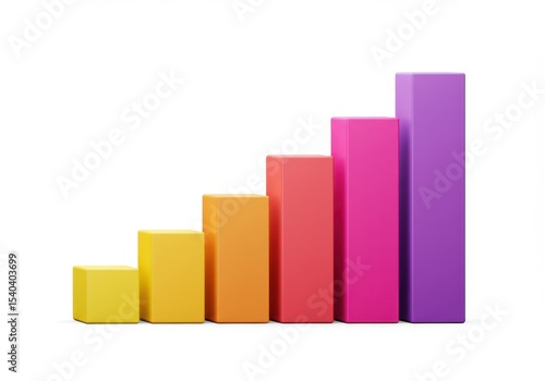 Free Download Colorful bar graph showing growth on a white background - GFXLoad