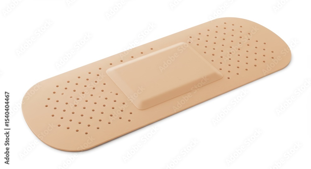 Adhesive bandage on a white surface for wound care and protection Adhesive bandage on a white surface for wound care and protection