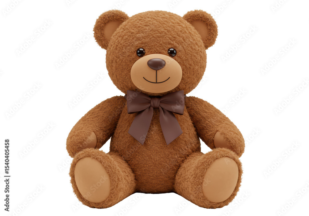 Obraz premium Isolated Teddy Bear with Brown Bow
