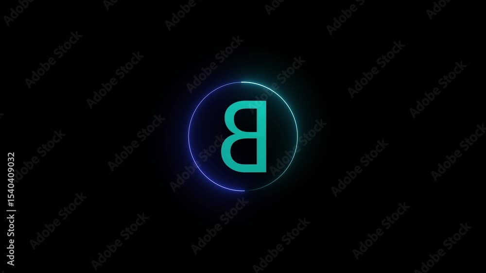 letter B .3D Rendering. Glow Alphabet Number in sphere .Animation Video Template For Your Business letter B from metallic cubes, 3D letter animation.on the background . letter B .3D Rendering. Glow Alphabet Number in sphere .Animation Video Template For Your Business letter B from metallic cubes, 3D letter animation.on the background .