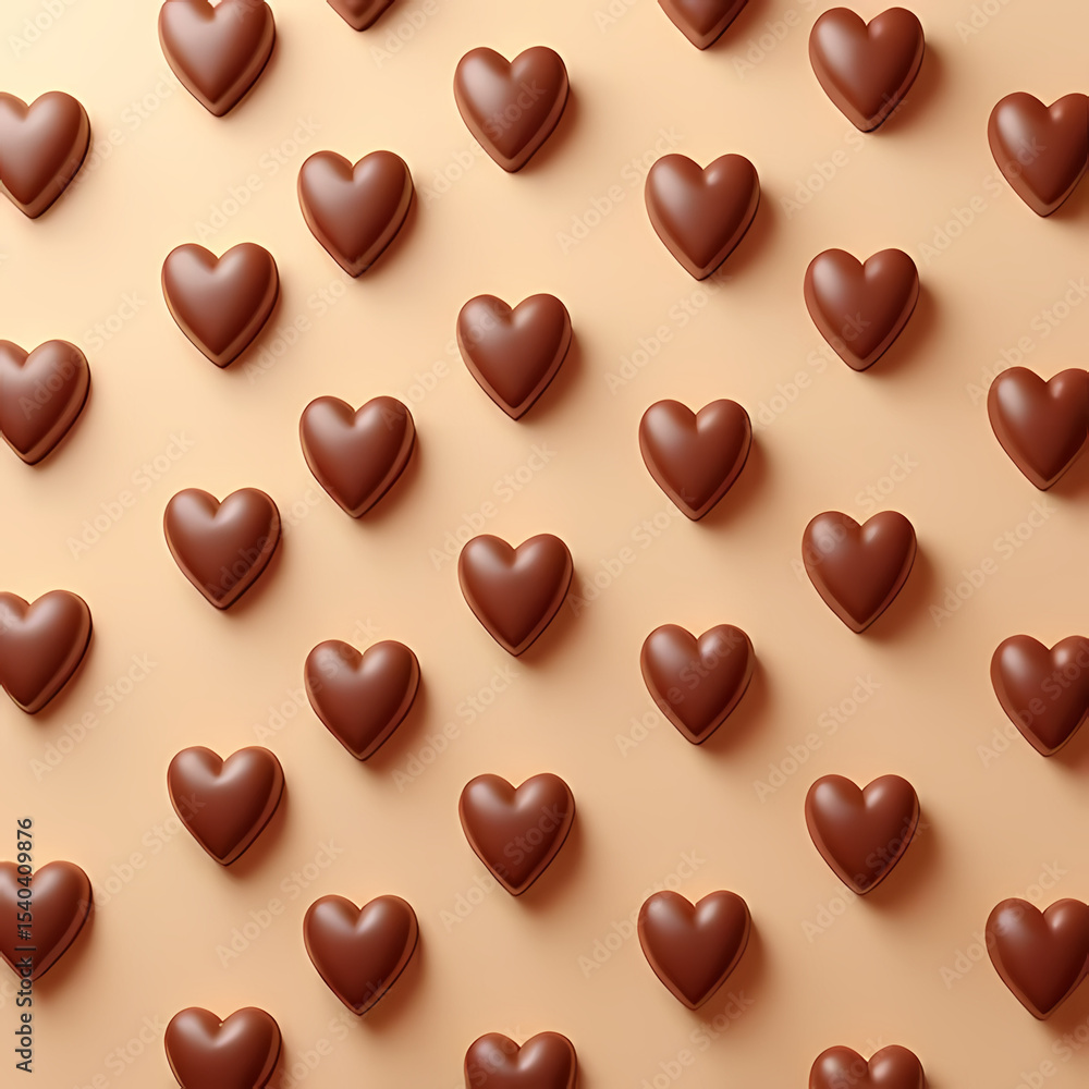 Obraz premium Chocolate Heart Pattern Design