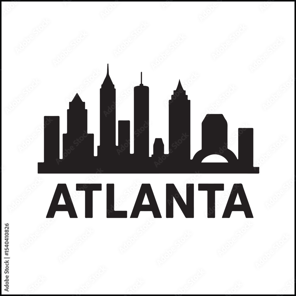 Naklejka premium Atlanta skyline silhouette vector design