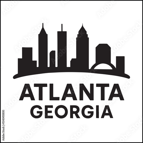 Atlanta skyline minimalist vector art