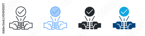 Respect Icon Set Multiple Style. Design In Outline, Blue, Glyph, Dual Tone