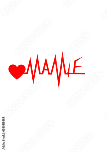 mamie trace courbe cardiaque coeur amour