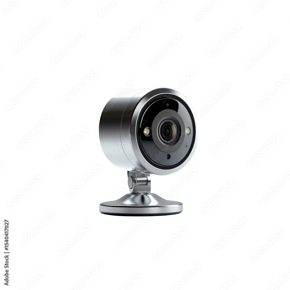 Sleek Modern Security Camera on Stand, Silver Finish Sleek Modern Security Camera on Stand, Silver Finish