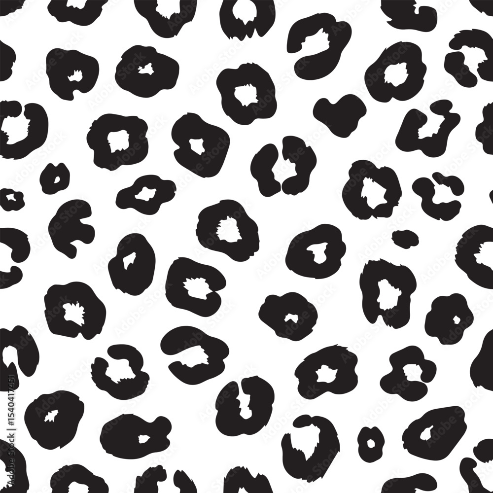 Obraz premium Leopard Spot Pattern Silhouette Vector – Wild Black Animal Texture Illustration