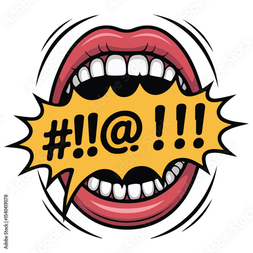 Swearing words speech bubble vector isolated white background