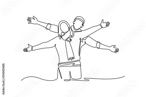 Senior love concept. Single line draw design. Vector graphic illustration