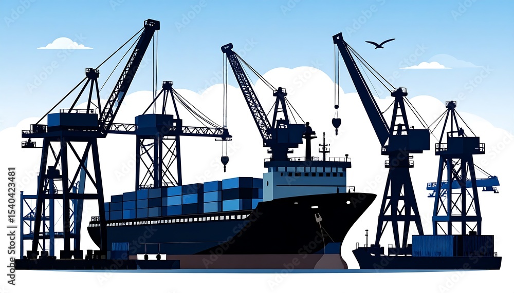 Obraz premium Container Ship at Port.