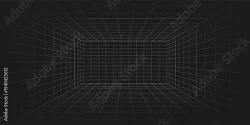 Illustration - Dance house, room. A dance floor, a wall, a palette of flowers. Vector. Multicolored light.