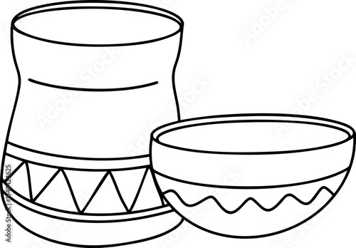 hand drawn earthenware