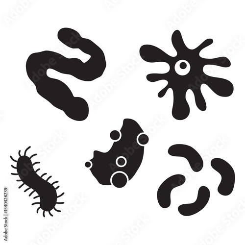 bacteria icon set

