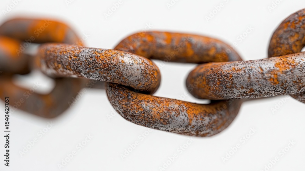 Fototapeta premium Rusty Chain Links Close Up Macro Photography