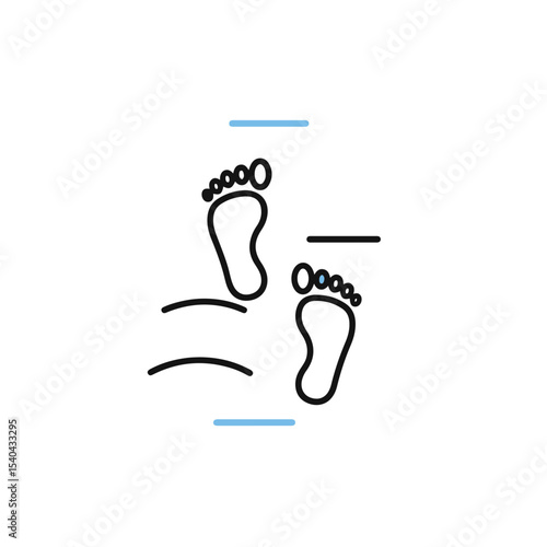 An illustration of the footprints stepping forward.