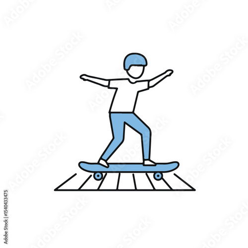 A skater riding skateboard on white background