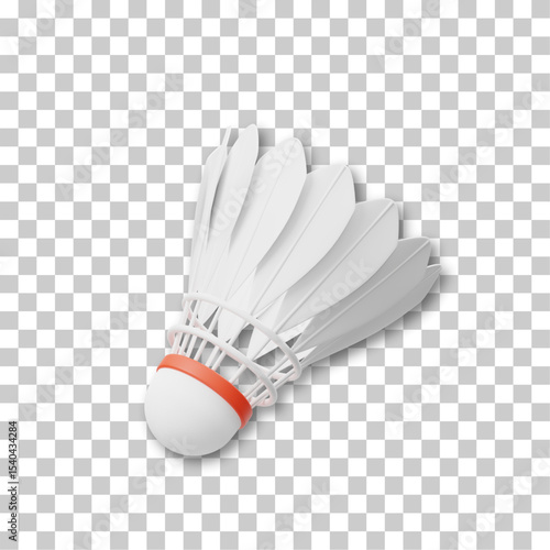 3D Badminton Shuttlecock Icon – Modern Sport Game Vector Illustration Isolated on White
