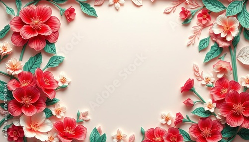 Intricate paper cut design; floral frame, serene visage,  silhouette,   texture