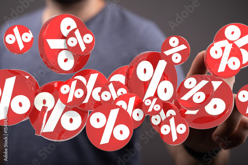 3D rendered image of red pe...