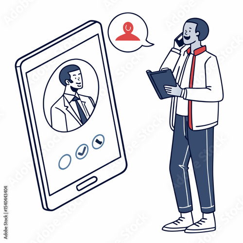 Man on phone scheduling appointment via telehealth app