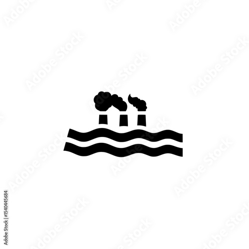 Pollution icon vector representing environmental contamination and air quality issues