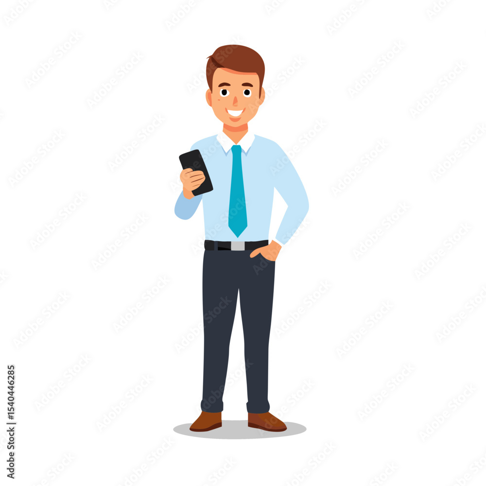 Professional businessman using smartphone isolated on white background Professional businessman using smartphone isolated on white background
