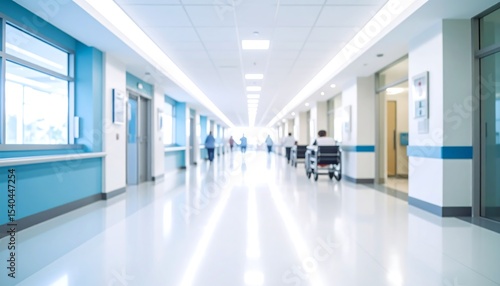 Wallpaper Mural Hospital Corridor with Patients Walking. Torontodigital.ca
