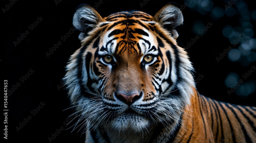 Fototapeta premium Tiger Portrait Staring Forward with Intense Gaze