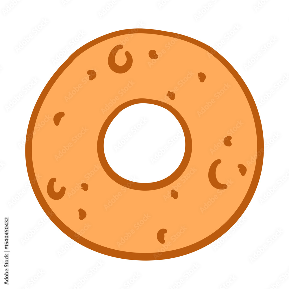 Fototapeta premium Pastry Breads and Baguettes Illustration Set