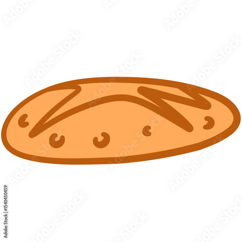 Pastry Breads and Baguettes Illustration Set