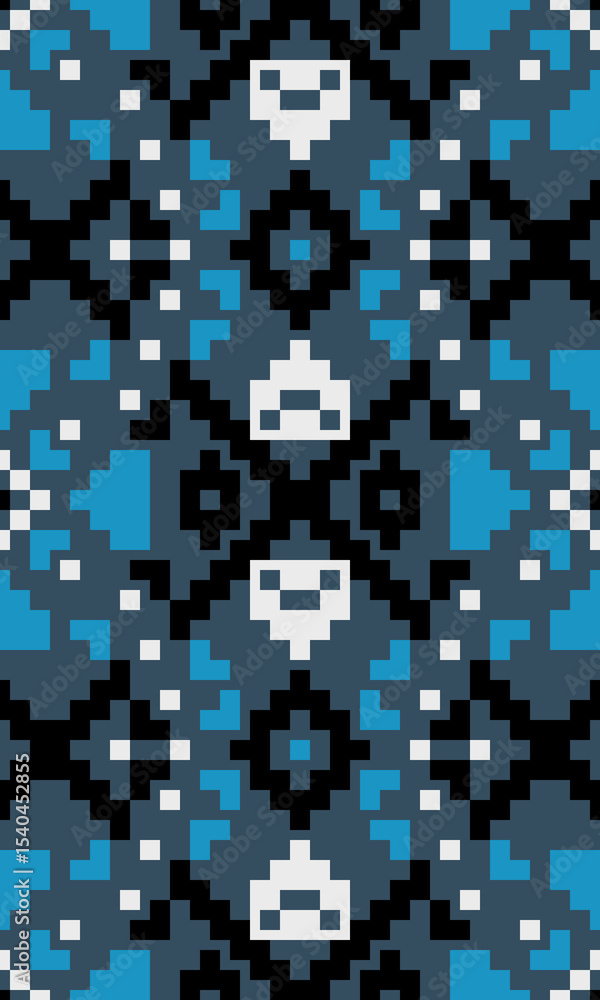 Fototapeta premium Futuristic Pixel Pattern for Modern Interior and Fabric Crafts