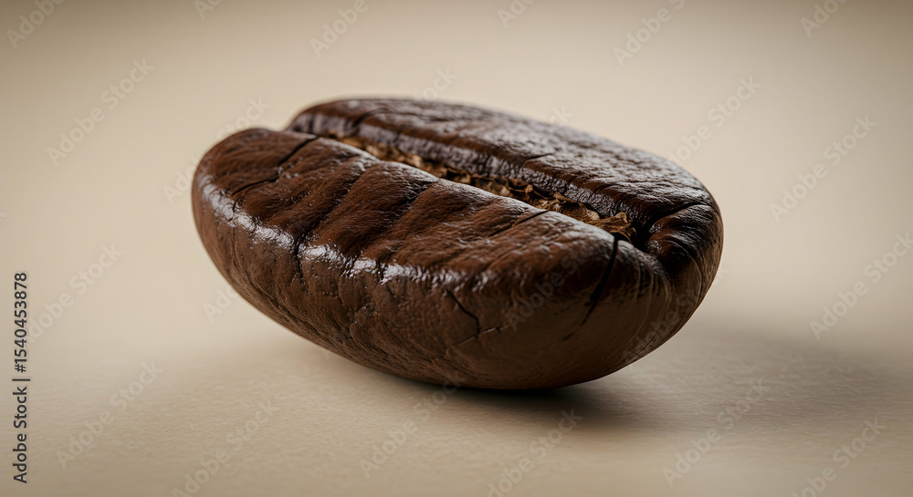 Close Up of Single Coffee Bean on Neutral Background Close Up of Single Coffee Bean on Neutral Background