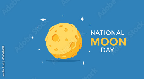 Celebrating National Moon Day Illustration Bright Background Design