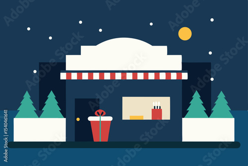 a christmas themed drive in movie theater 