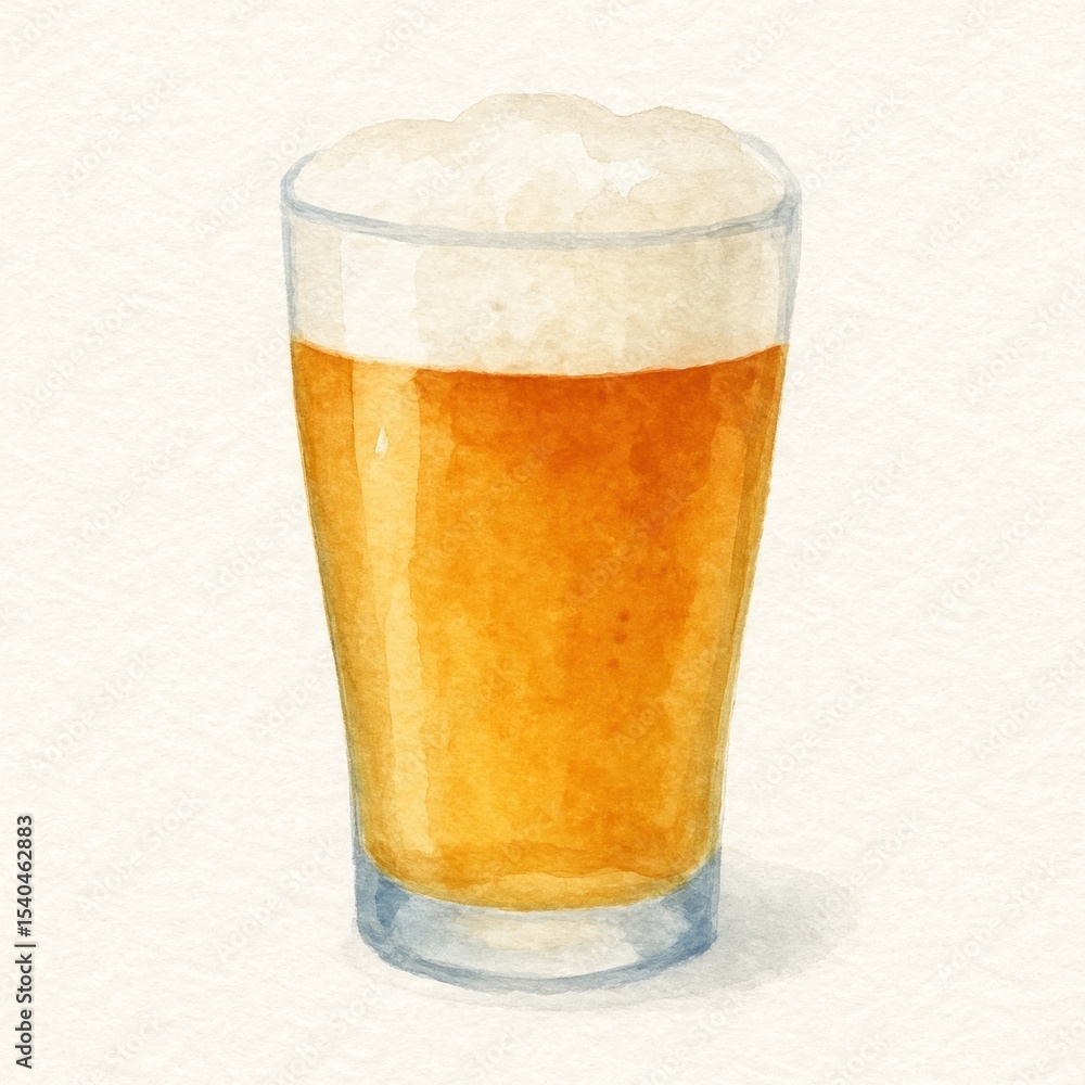 Watercolor beer glass illustration. Watercolor beer glass illustration.