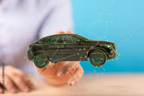Futuristic car design, digi...
